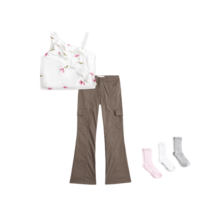 low rise bootcut cargo pants