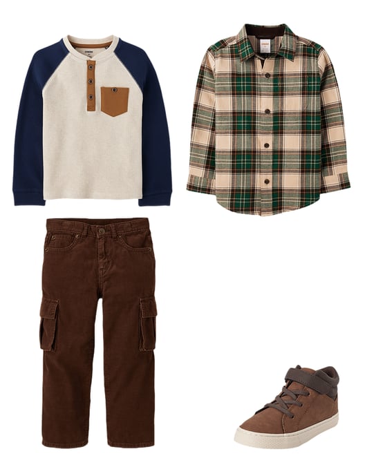 Boys Textured Cable Knit Mock Neck Sweater - Little Essentials - Brown