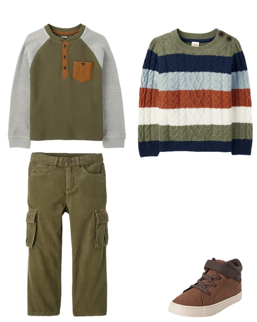 Boys Embroidered Aviator Patch Corduroy Jacket - Highland Hills - Green
