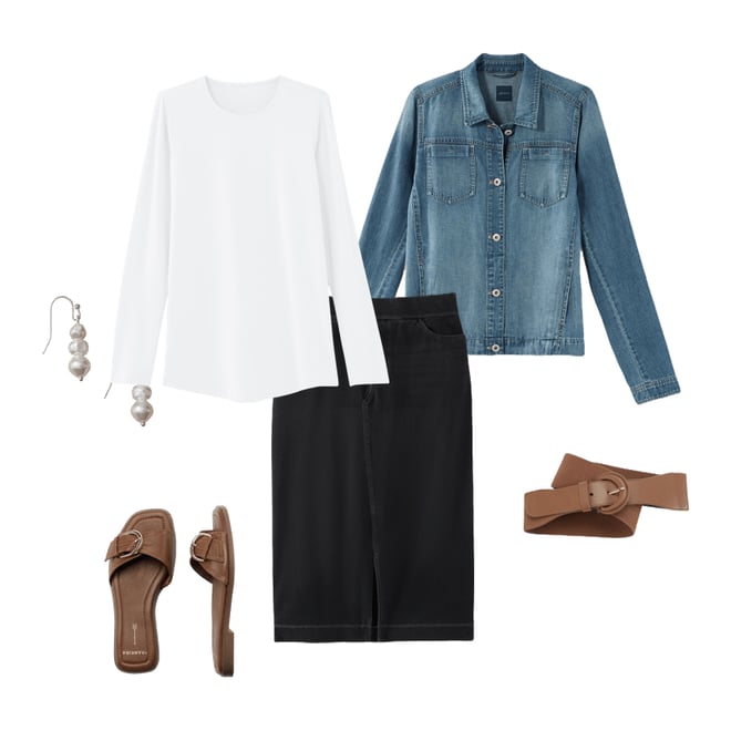 Cotton & Linen Denim Jacket | JJill
