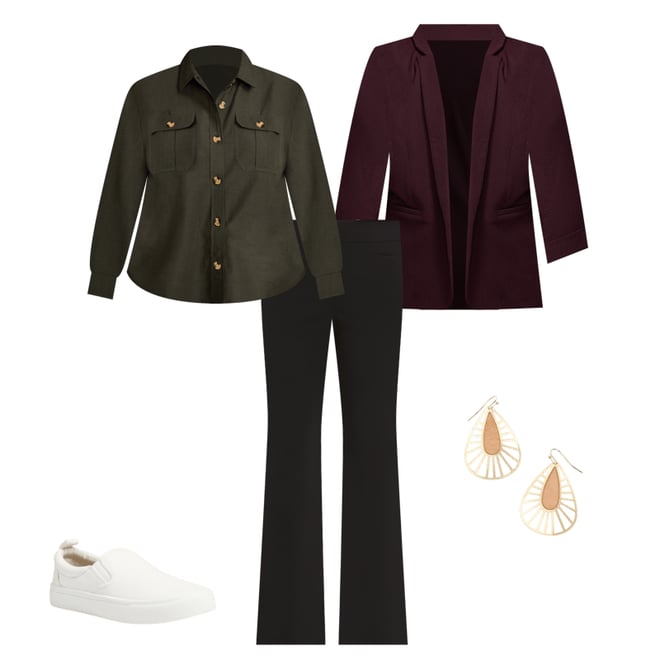 Plus Size Textured Versa Open Front Blazer