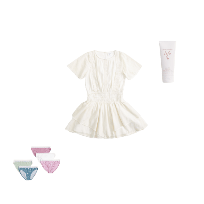 gauzy smocked waist mini dress