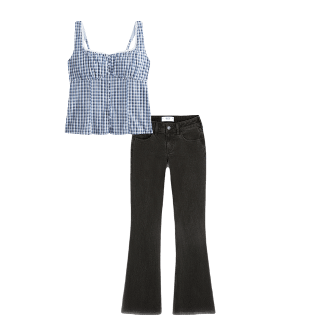 Low-Rise Washed Black Boot Jeans