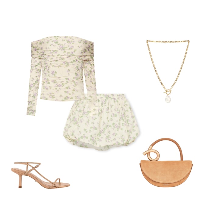 1st bundle featuring 4 items which compliment Off Shoulder Wrap Top