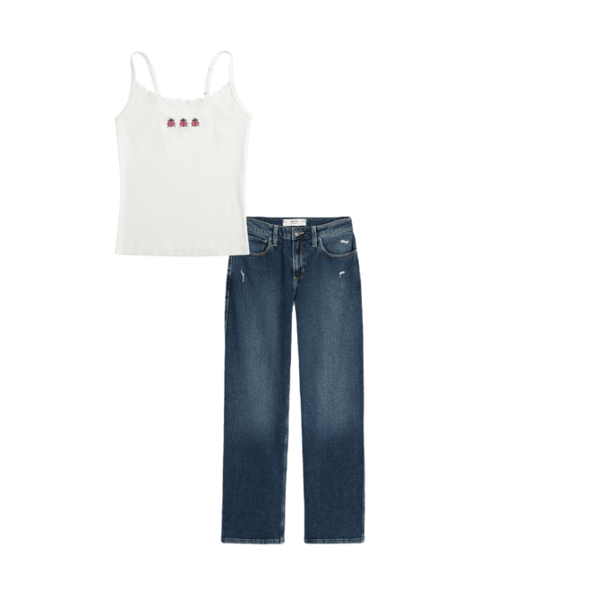 High-Rise Distressed Dad Jeans