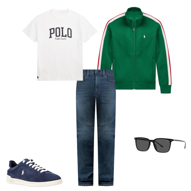 Polo by Ralph Lauren グリーンジャージ M Polo Ralph Lauren Men's Ripstop Quarter-Zip Graphic Jacket