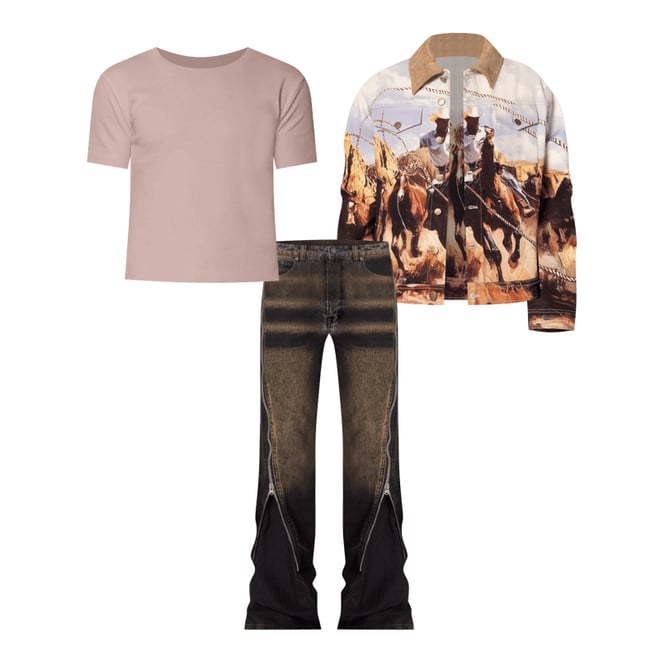 MNML COWBOY PRINT トラッカージャケット 送料込み MNML COWBOY PRINT トラッカージャケット 送料込み (MNML