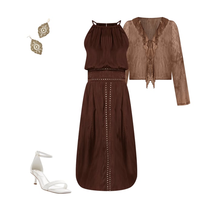  Cato Fashions | Cato Stud Trim Satin Midi Dress