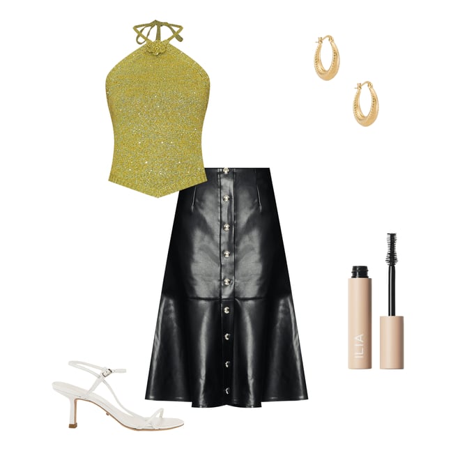 1st bundle featuring 4 items which compliment Elin Faux Leather Skirt