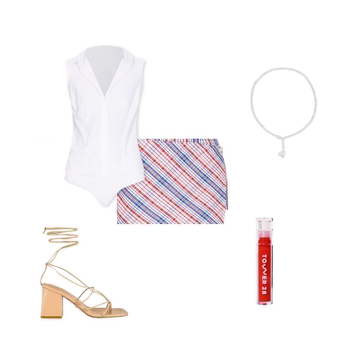 5th bundle featuring 4 items which compliment Classic Sleeveless Button Down Bodysuit