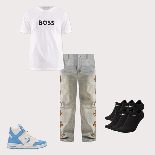 WAIMEA Embroidered Cross Jeans