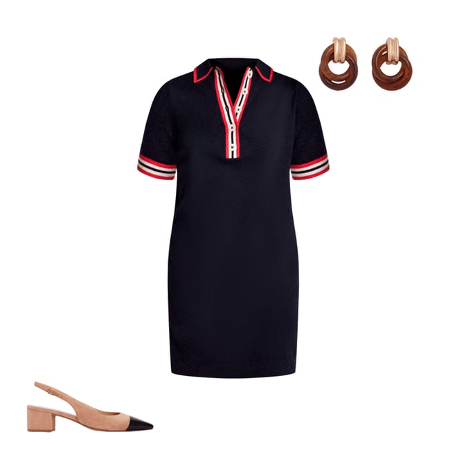 1st bundle featuring 2 items which compliment Tipped Henley Dress-Navy