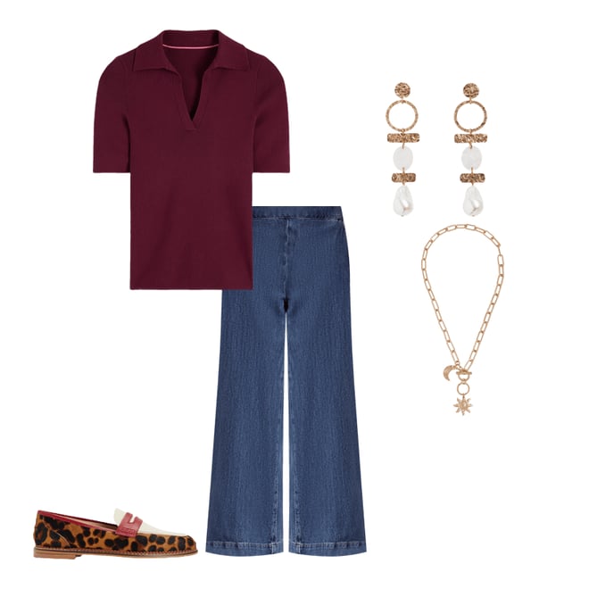 3rd bundle featuring 4 items which compliment Pull-on Denim Trousers-MID WASH