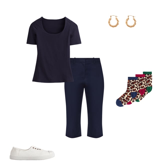 5th bundle featuring 4 items which compliment Double Layer Scoop T-shirt-Navy