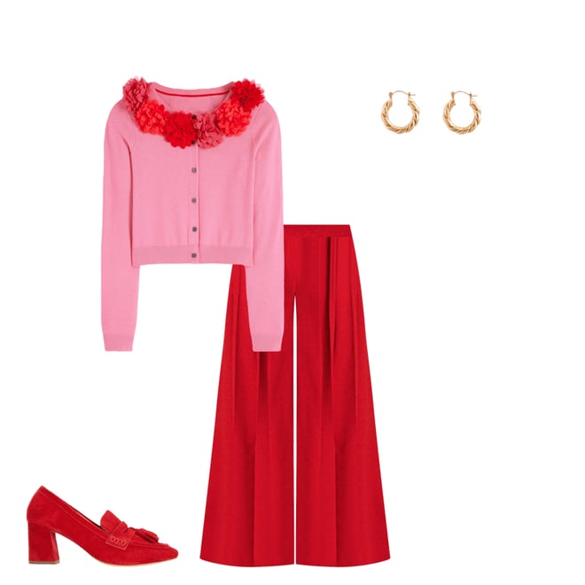 6th bundle featuring 3 items which compliment Regent Wide Leg Trousers-Poppy Red