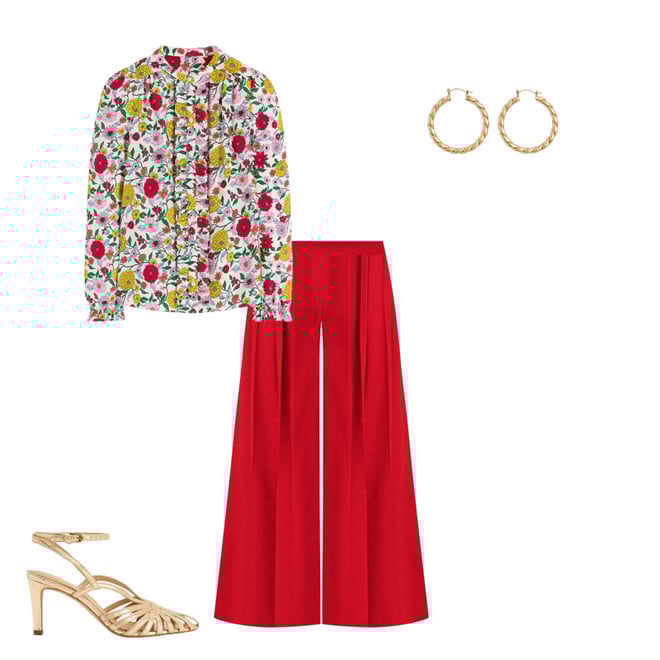 5th bundle featuring 3 items which compliment Regent Wide Leg Trousers-Poppy Red