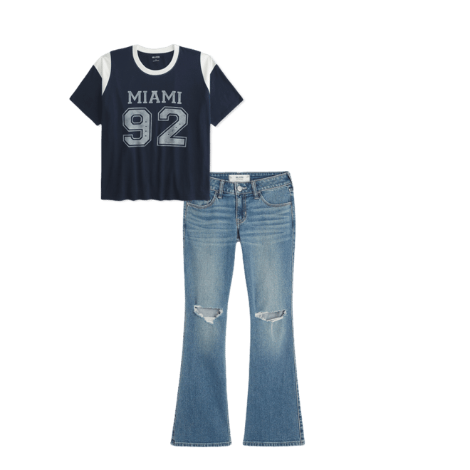 Low-Rise Ripped Medium Wash Boot Jeans