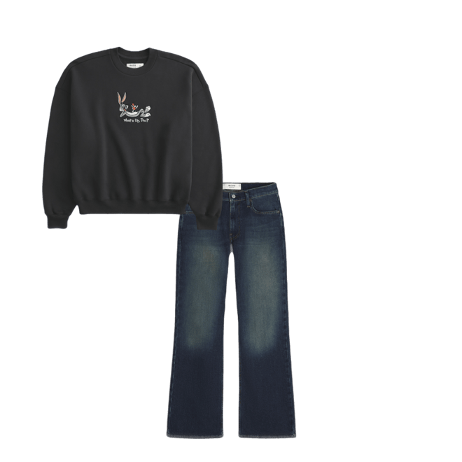 Baggy Cinch Bugs Bunny Graphic Crew Sweatshirt
