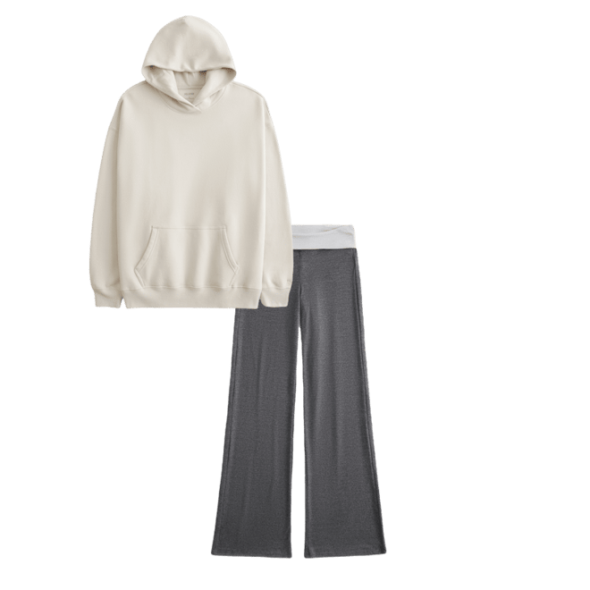 Foldover Waist Knit Flare Pants