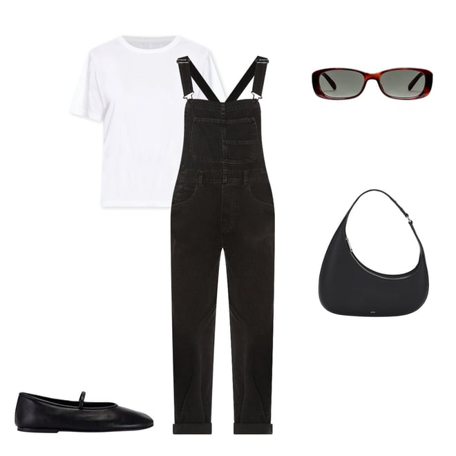 black dressing table with stool and mirror Black Denim Overall Dress | Designer Fit main image 1