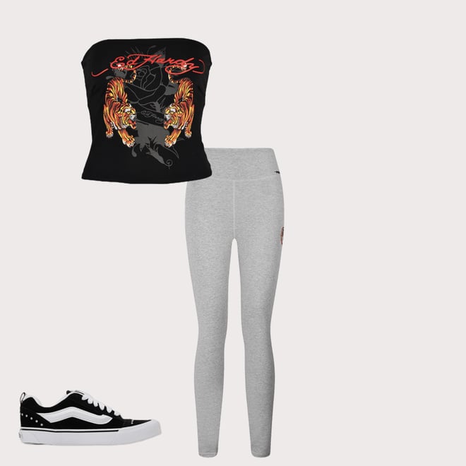 Ed Hardy Tiger Tube Black Top