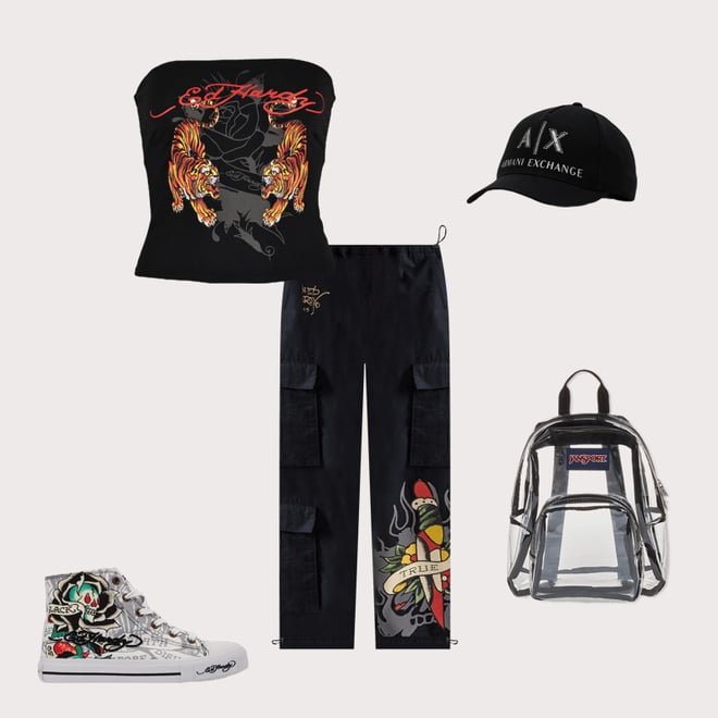 Ed Hardy Tiger Tube Black Top