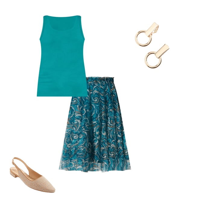 Cato Fashions | Cato Plus Size Mesh Scroll Midi Skirt