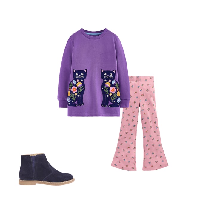 1st bundle featuring 2 items which compliment Ribbed Flare Leggings-Vintage Pink Spaced Ditsy