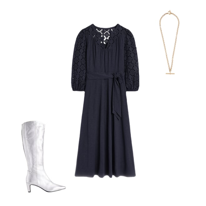 2nd bundle featuring 2 items which compliment Eden Broderie Jersey Dress-Navy