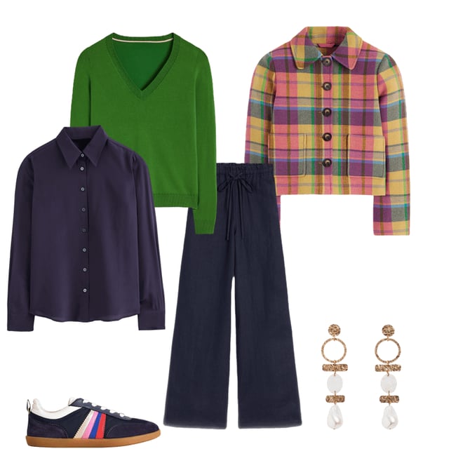 4th bundle featuring 5 items which compliment Sienna Silk Shirt-Navy