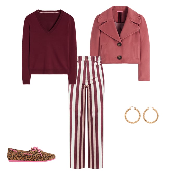4th bundle featuring 4 items which compliment Emilia Cotton V-Neck Jumper-Deep Wisteria