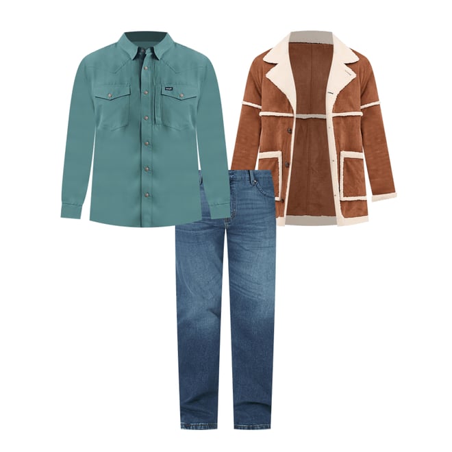 Men's Wrangler Performance Snap Long Sleeve Solid Shirt in Pine