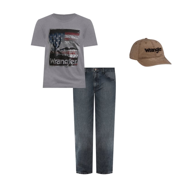 Men's Desert Flag Graphic T-Shirt in Pewter