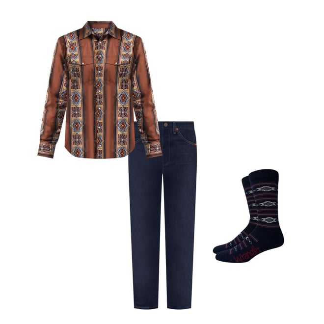 Wrangler® Cowboy Cut® Bootcut Stretch Regular Fit Jean in Navy