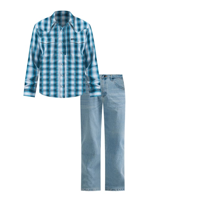 Wrangler® Five Star Premium Denim Flex for Comfort Relaxed Fit Jean in Vintage Blue