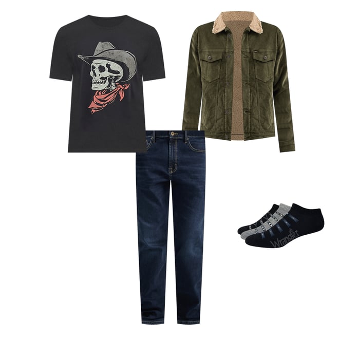 Men's Skull Rider Graphic T-Shirt in Jet Black