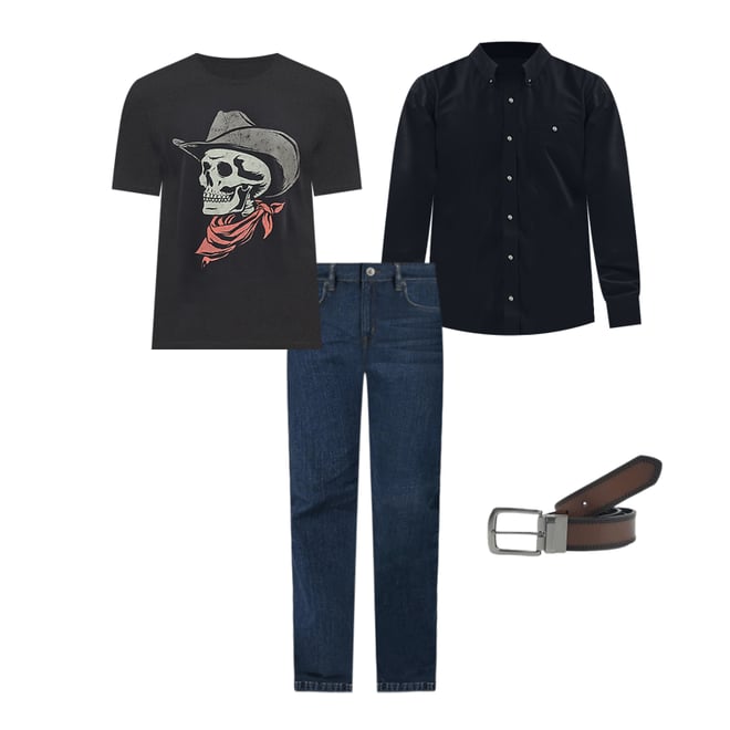 Men's Skull Rider Graphic T-Shirt in Jet Black