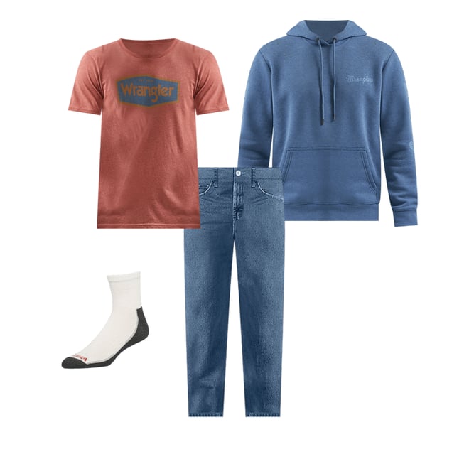 Men's Wrangler® Rope Logo Hoodie in Dark Blue