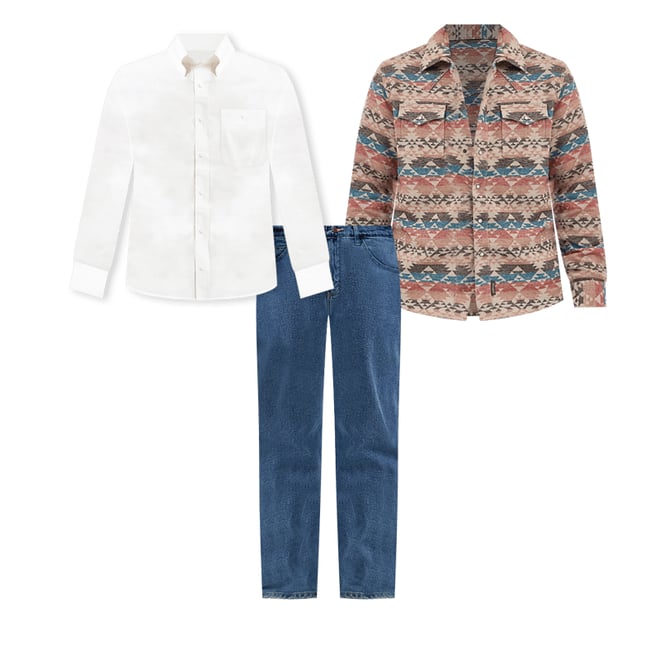 Wrangler® George Strait™ Button Down Shirt in Vanilla