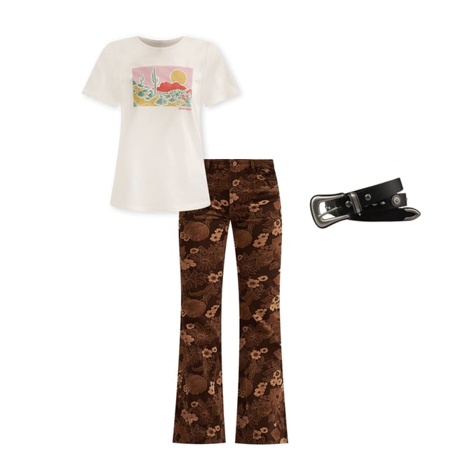 Women's Wrangler® Corduroy High Rise Fierce Flare Jean in Golden Eden
