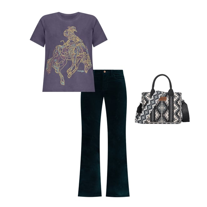 Women's Wrangler® Corduroy High Rise Fierce Flare Jean in Jewel