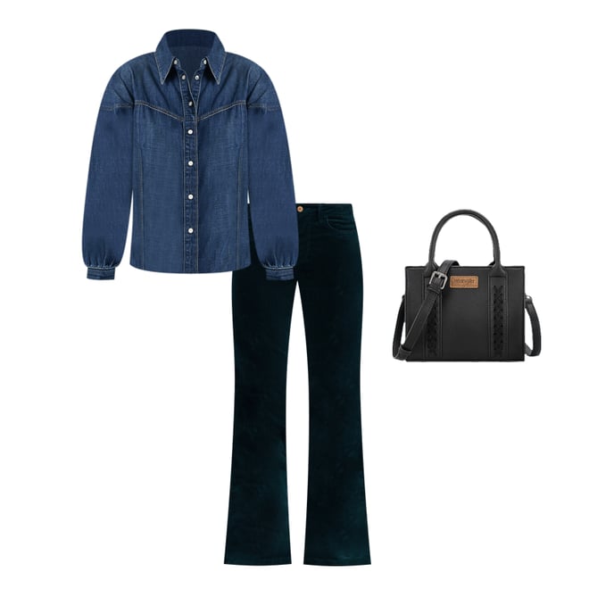 Women's Wrangler® Corduroy High Rise Fierce Flare Jean in Jewel