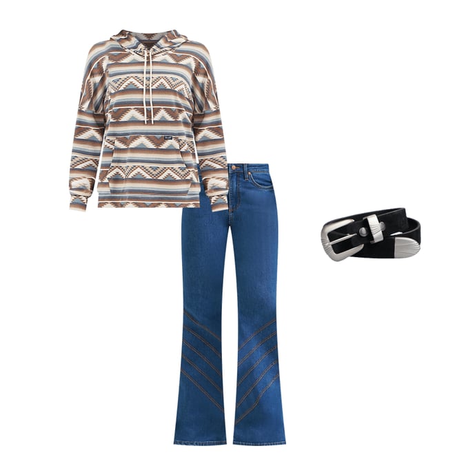 Women's High Rise Flare Jean in Carolina