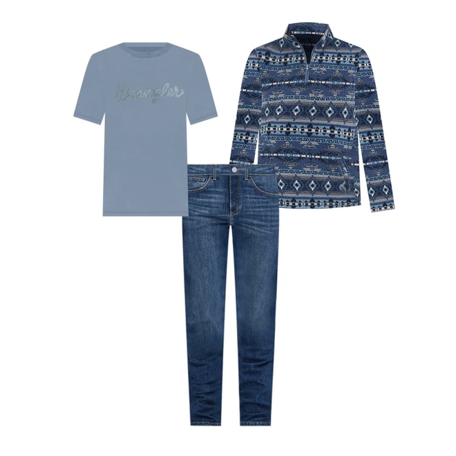 Men's Wrangler® Rope Logo T-Shirt in Ashley Blue