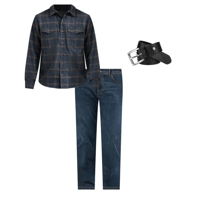Men's Wrangler® Flannel Plaid Shirt in Dark Sapphire