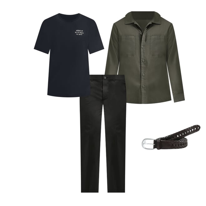 Men's Wrangler Casuals® Flat Front Relaxed Fit Pants in Black
