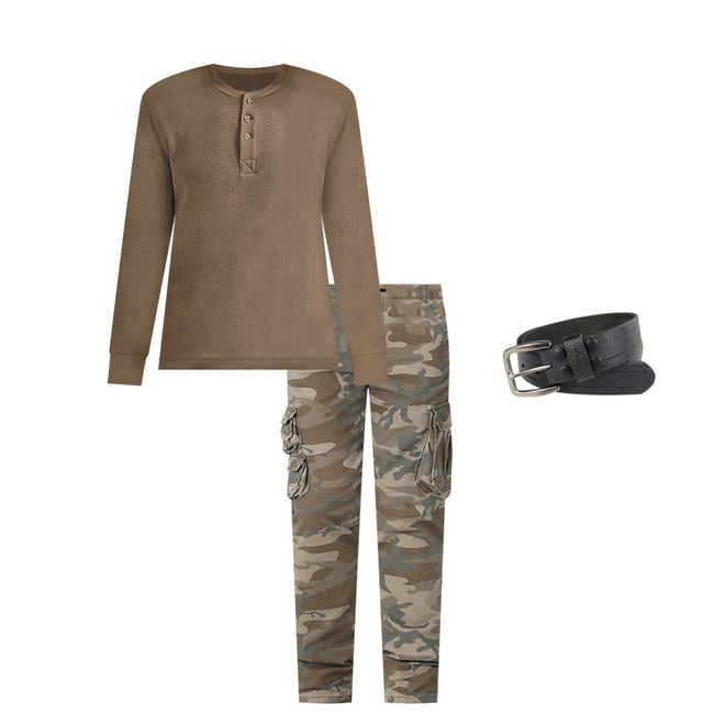 Men's Wrangler® Flex Tapered Cargo Pant in Brown Jungle Camo
