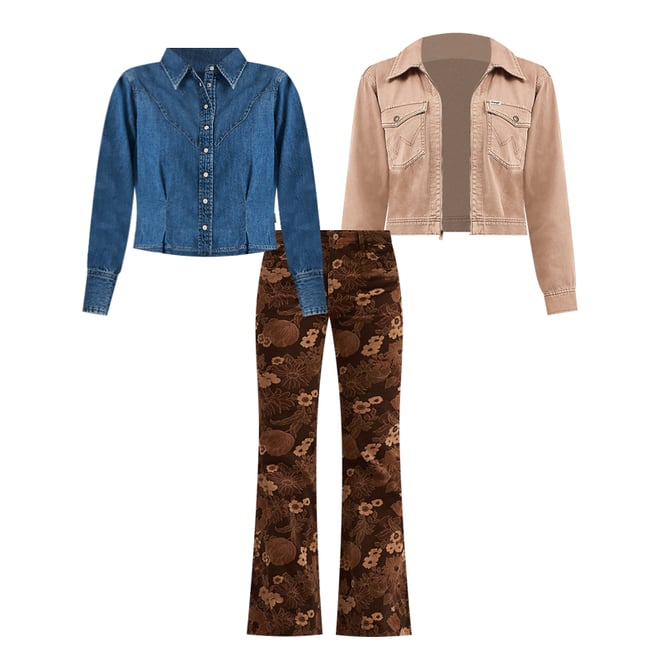 Women's Wrangler® Corduroy High Rise Fierce Flare Jean in Golden Eden