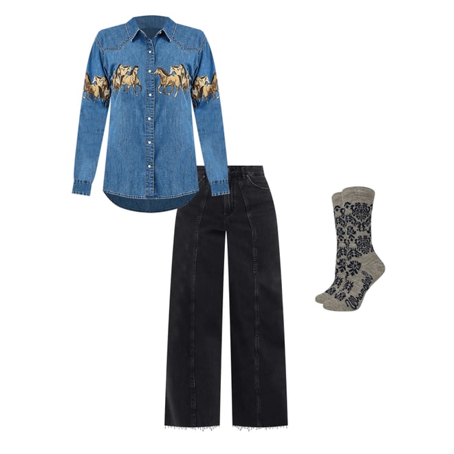 Women's Cowboy Barrel Jean in Rinse Black