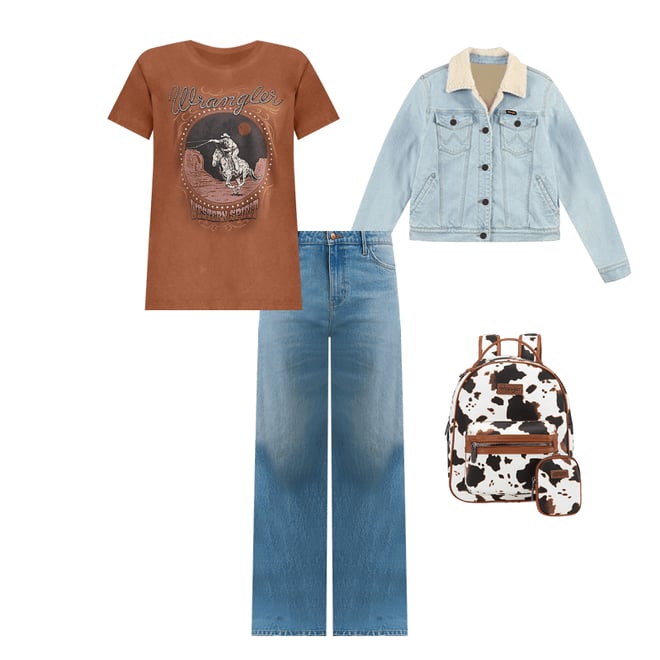 Women's Wrangler Retro® Sherpa Lined Western Denim Jacket in Bleached Denim